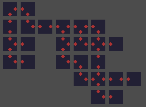 An example of a procedurally generated dungeon using the new algorithm.